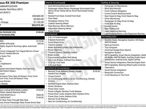 Used 2023 Lexus RX 350 Premium w/ Cold Area Package FWD image 5