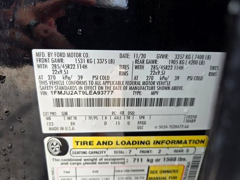 Used 2020 Ford Expedition Limited w/ Equipment Group 302A AWD/4WD image 34