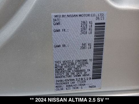 Used 2024 Nissan Altima 2.5 SV FWD image 31