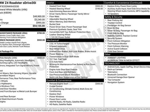 Used 2022 BMW Z4 sDrive30i w/ Driving Assistance Package RWD image 35