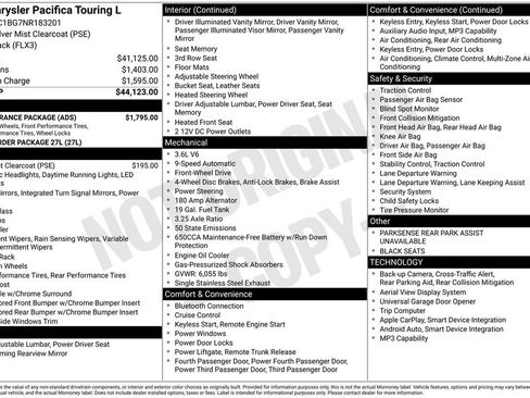 Used 2022 Chrysler Pacifica Touring-L w/ S Appearance Package FWD image 1