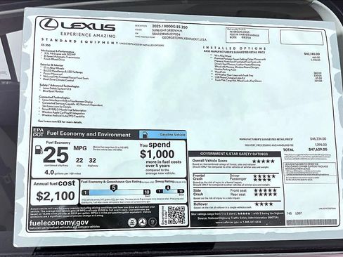 New 2025 Lexus ES 350 image 22
