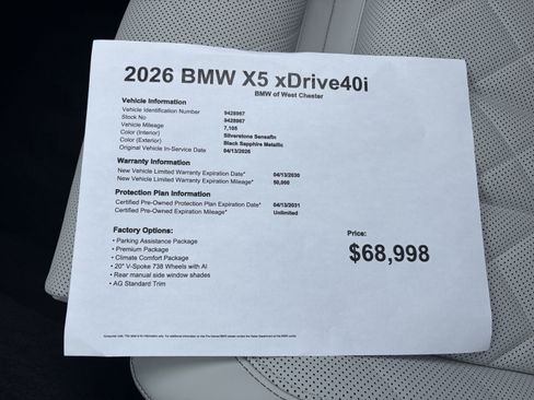 Certified 2026 BMW X5 xDrive40i AWD/4WD image 18