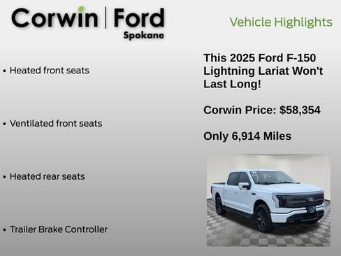 Certified 2025 Ford F150 Lightning Lariat w/ Max Trailer Tow Package image 19