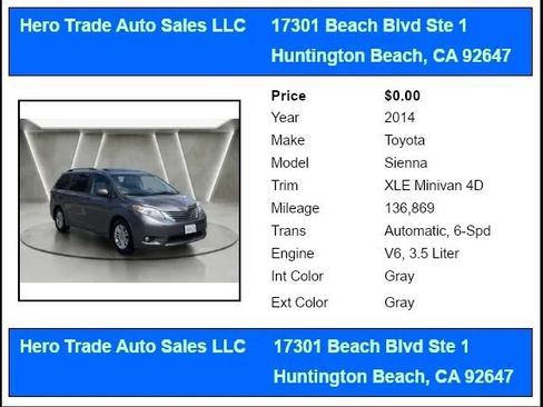 Used 2014 Toyota Sienna XLE FWD image 10