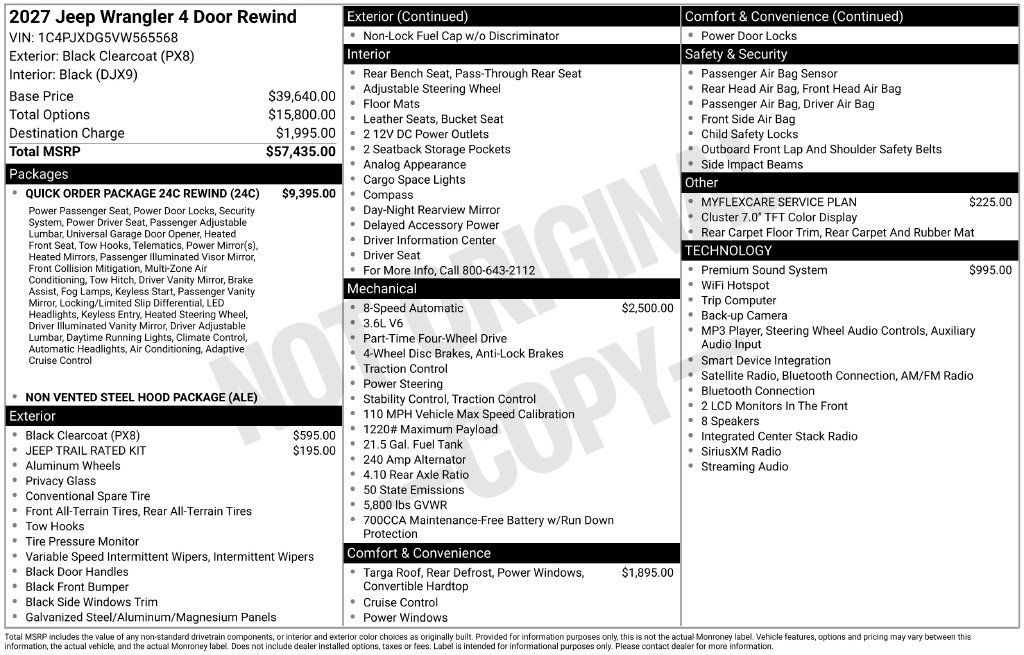 New 2027 Jeep Wrangler Unlimited Sport AWD/4WD image 44