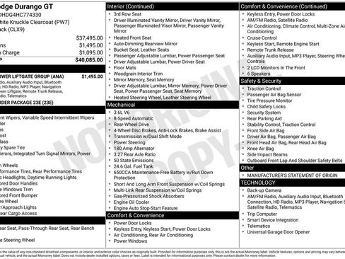 Used 2017 Dodge Durango GT w/ Nav & Power Liftgate Group image 29