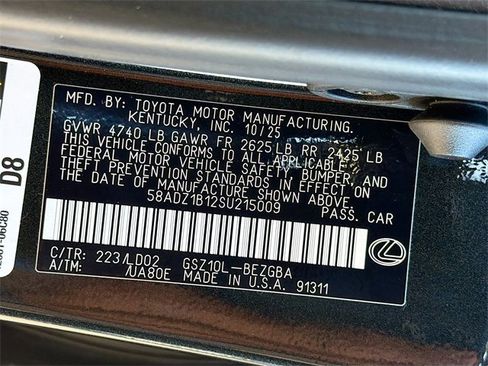 New 2025 Lexus ES 350 w/ Premium Package image 43