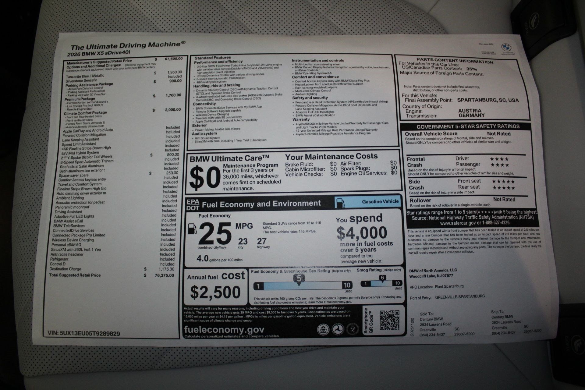 Used 2026 BMW X5 sDrive40i w/ Climate Comfort Package RWD image 19