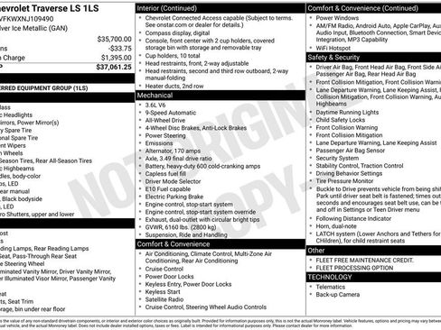 Used 2022 Chevrolet Traverse LS image 3