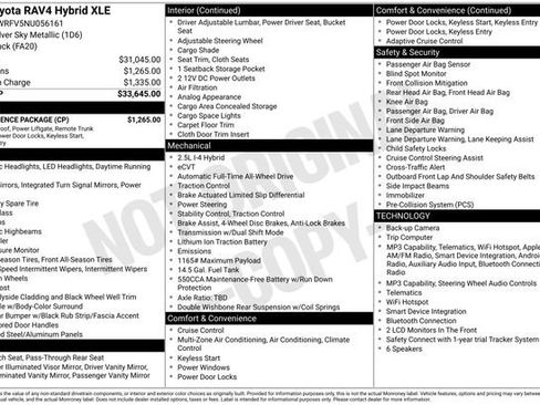 Used 2022 Toyota RAV4 XLE w/ Convenience Package AWD/4WD image 49