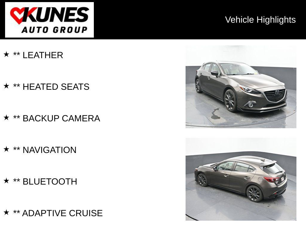 Used 2015 MAZDA MAZDA3 s Grand Touring w/ Technology Package FWD image 2