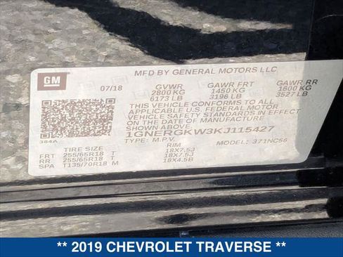 Used 2019 Chevrolet Traverse LT w/ LPO, Cargo Package FWD image 24