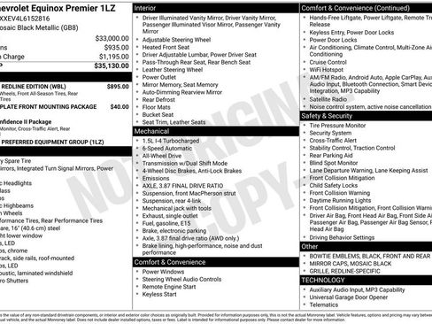 Certified 2020 Chevrolet Equinox Premier w/ Premier Redline Edition AWD/4WD image 9