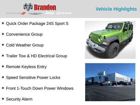 Used 2018 Jeep Wrangler Unlimited Sport AWD/4WD image 2
