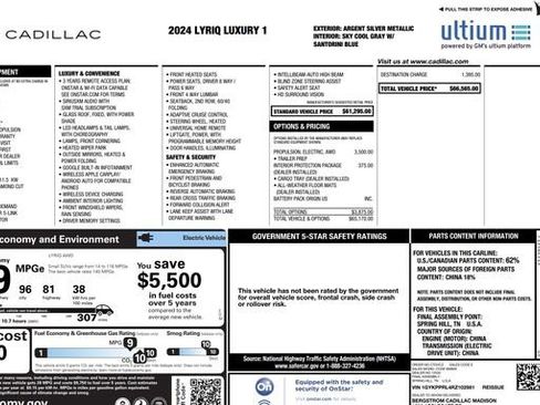 Used 2024 Cadillac Lyriq Luxury AWD/4WD image 2
