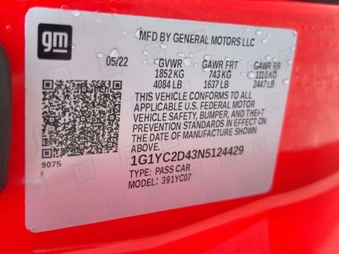 Certified 2022 Chevrolet Corvette Stingray Premium Cpe w/ Z51 Performance Package image 20