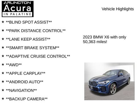 Used 2023 BMW X6 M50i w/ Executive Package AWD/4WD image 8