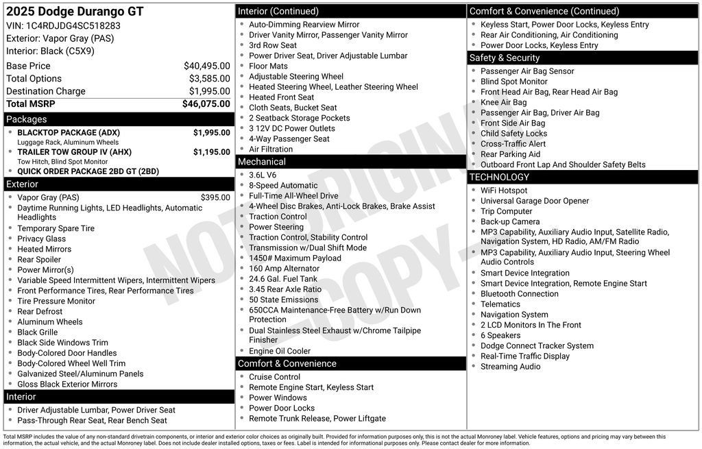 Used 2025 Dodge Durango GT w/ Blacktop Package AWD/4WD image 9
