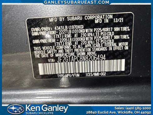 Certified 2022 Subaru Crosstrek 2.0i Premium image 27