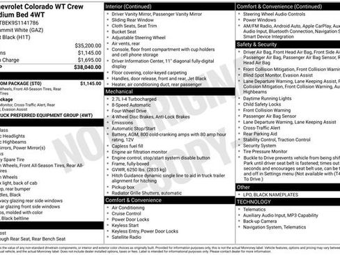 Used 2025 Chevrolet Colorado W/T w/ WT Custom Package image 11