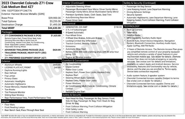 Used 2023 Chevrolet Colorado Z71 w/ Z71 Convenience Package 2 AWD/4WD image 5