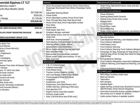 Used 2020 Chevrolet Equinox LT w/ LPO, Floor Liner Package FWD image 29