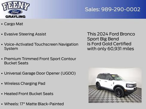 Used 2024 Ford Bronco Sport Big Bend w/ Convenience Package AWD/4WD image 28