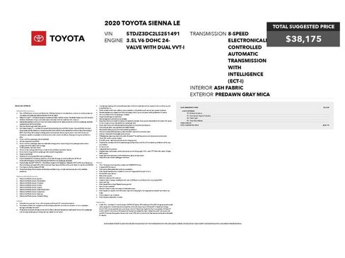Used 2020 Toyota Sienna LE AWD/4WD image 2