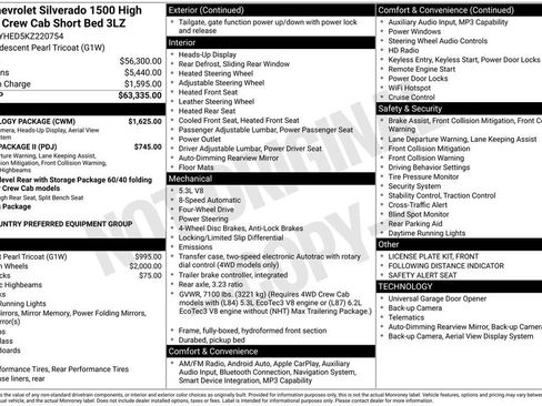 Used 2019 Chevrolet Silverado 1500 High Country w/ Technology Package AWD/4WD image 6