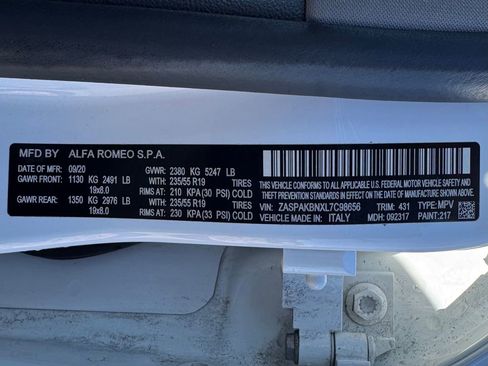 Used 2020 Alfa Romeo Stelvio Ti w/ Active Blind Spot Package image 13