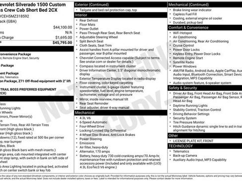 Used 2021 Chevrolet Silverado 1500 Custom Trail Boss image 30