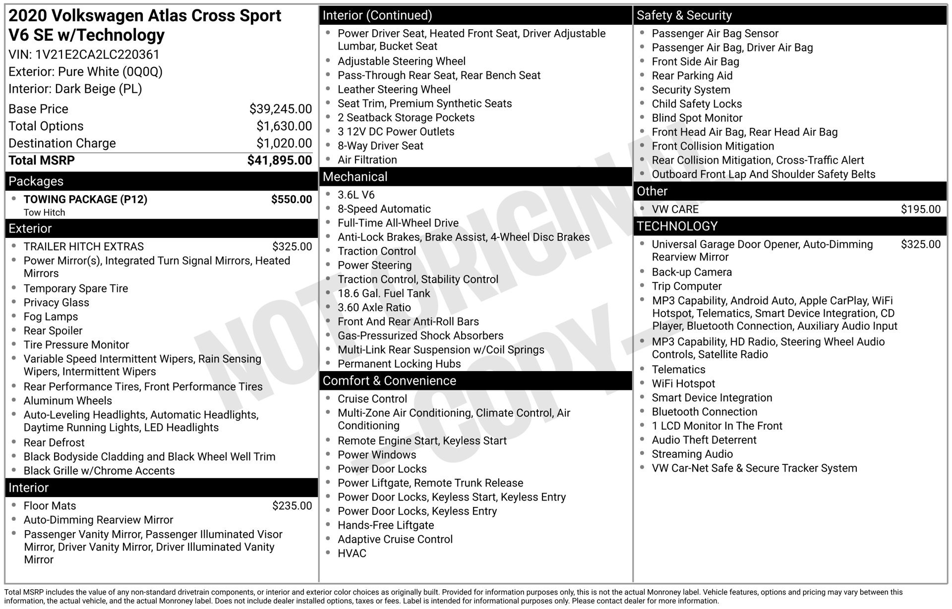 Used 2020 Volkswagen Atlas Cross Sport SE w/ Towing Package AWD/4WD image 1