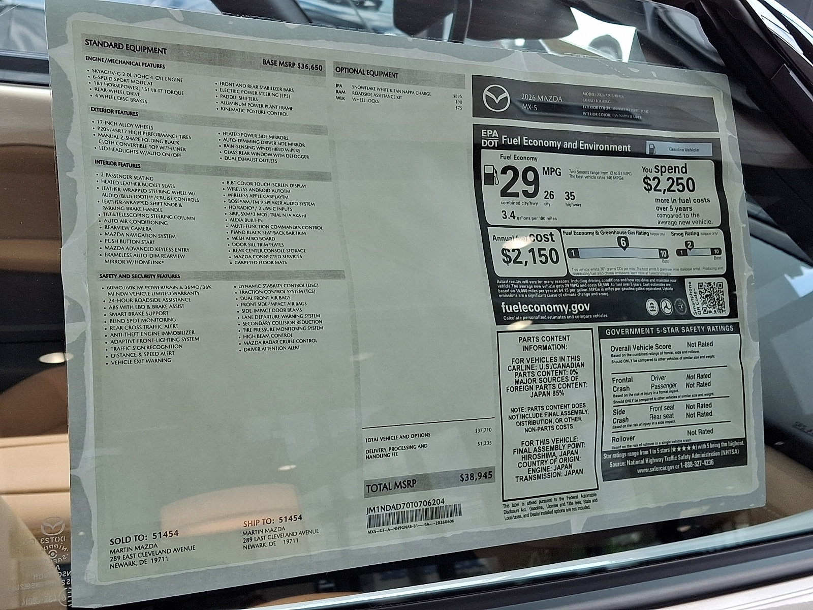 New 2026 MAZDA MX-5 Miata Grand Touring RWD image 10