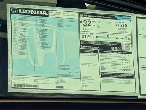 New 2025 Honda Accord SE image 17