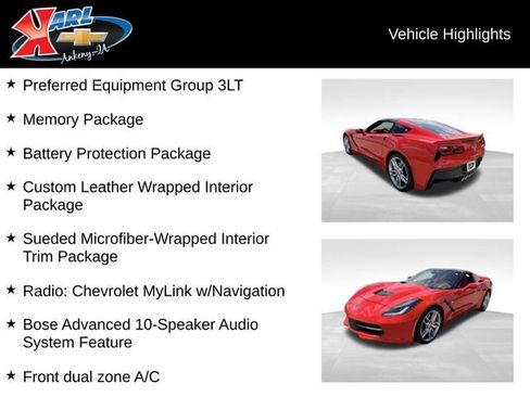 Used 2015 Chevrolet Corvette Stingray Coupe w/ 3LT Preferred Equipment Group RWD image 2