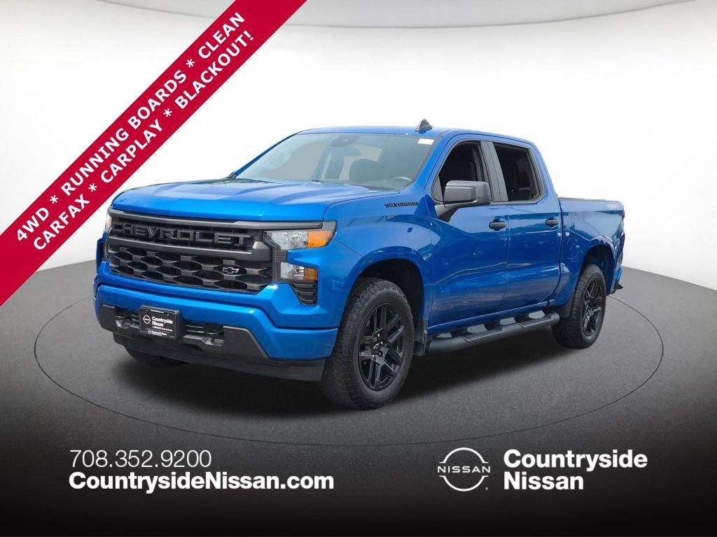 Used 2024 Chevrolet Silverado 1500 Custom w/ Turbomax Blackout Package AWD/4WD image 1