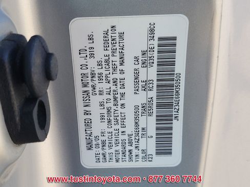 Used 2006 Nissan 350Z Touring w/ (K96) Aerodynamics Pkg image 15