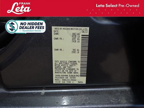 Used 2022 Nissan Altima 2.5 SV w/ SV Premium Package FWD image 26