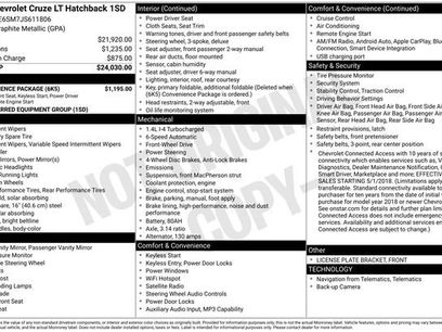 Used 2018 Chevrolet Cruze LT w/ Convenience Package