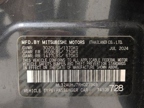 Used 2024 Mitsubishi Mirage LE FWD image 33