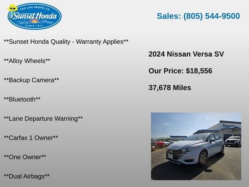 Used 2024 Nissan Versa SV w/ Trunk Package FWD image 5
