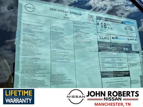 New 2026 Nissan Armada SL w/ Captain's Chari Seat Package image 18