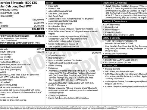 Used 2022 Chevrolet Silverado 1500 W/T w/ WT Fleet Convenience Package RWD image 3