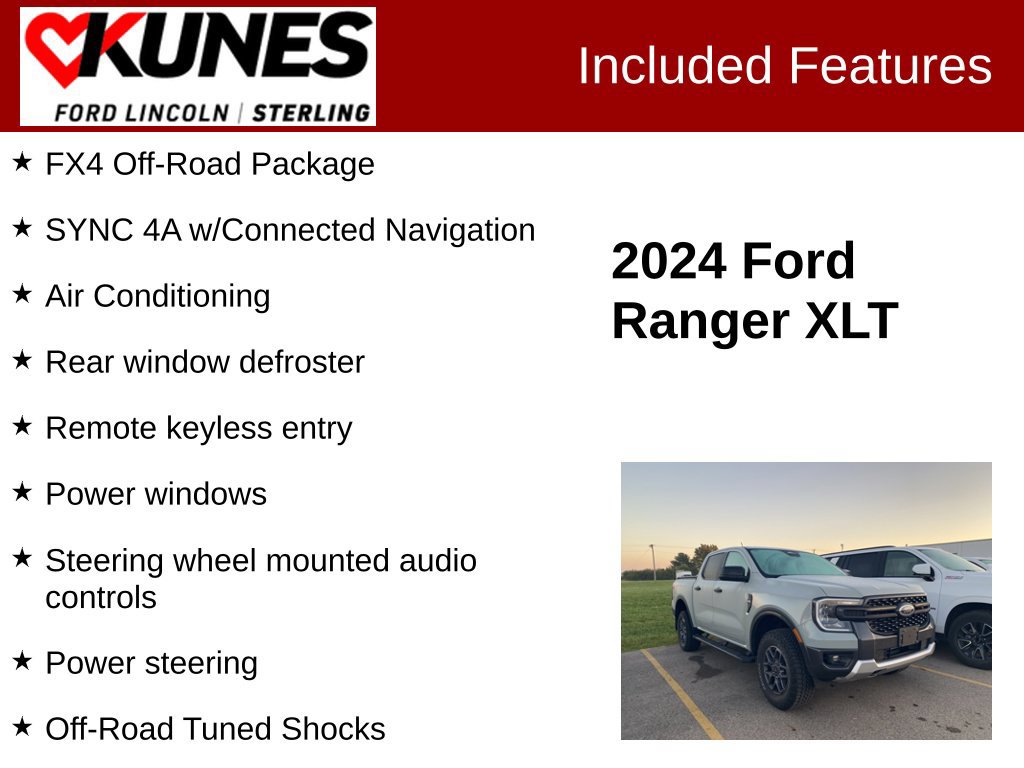 Used 2024 Ford Ranger XLT w/ FX4 Off-Road Package AWD/4WD image 3