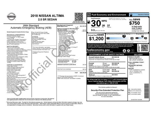 Certified 2018 Nissan Altima 2.5 SR w/ SR Midnight Edition FWD image 38