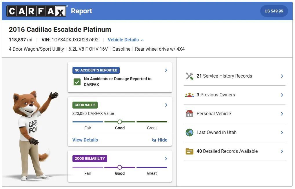 Used 2016 Cadillac Escalade Platinum AWD/4WD image 2