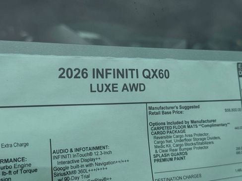 New 2026 INFINITI QX60 Luxe w/ Cargo Package image 24