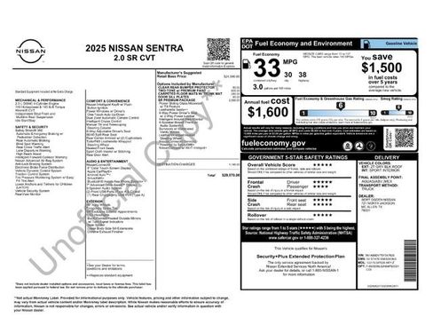 Certified 2025 Nissan Sentra SR w/ SR Premium Package FWD image 33