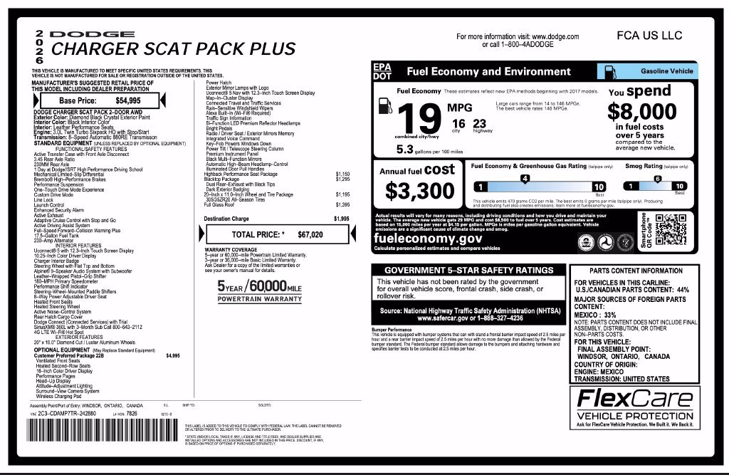 New 2026 Dodge Charger Scat Pack AWD/4WD image 2